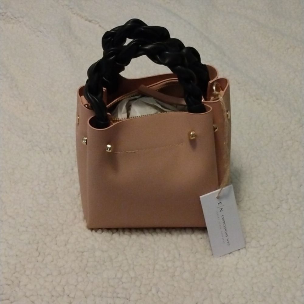 E/N Expressions Inc Vegan Leather Crossbody Handbag Purse Blush